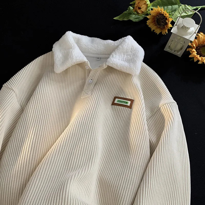 WarmCord™ Men’s Fleece-Lined Corduroy Polo Collar Sweater