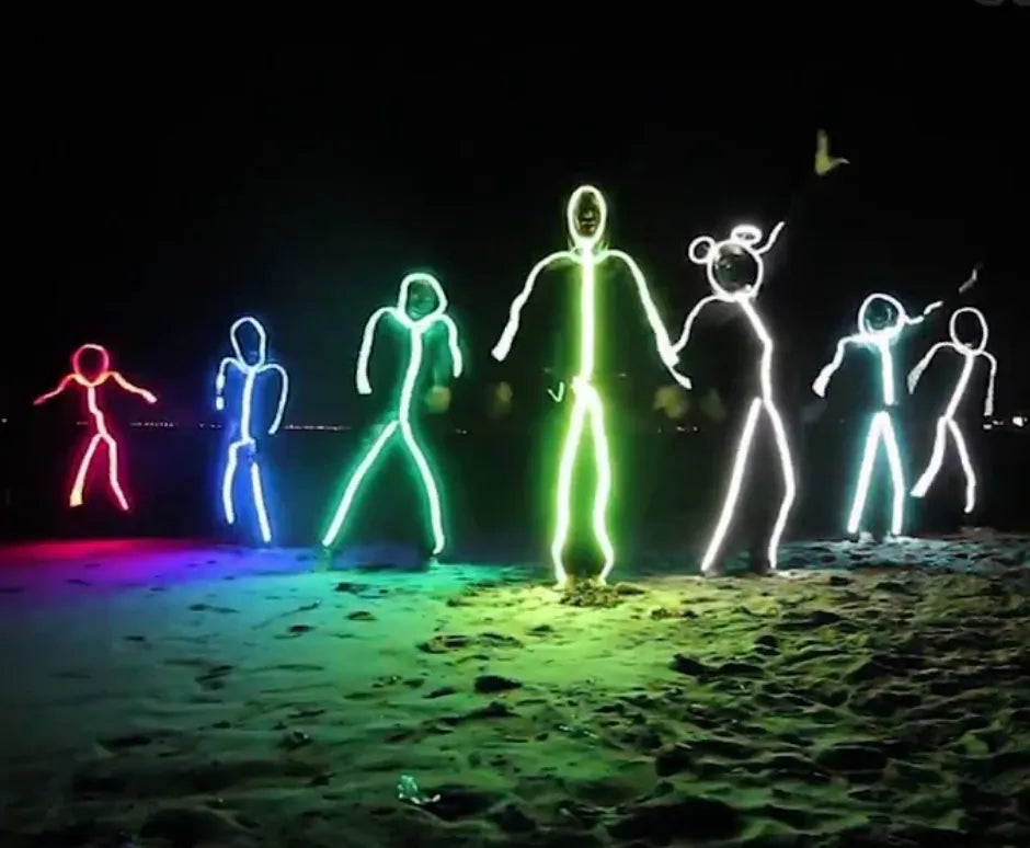 GlowMotion™ Stick Figure Suit - Light up the night – perfect for parties & unique costume fun!