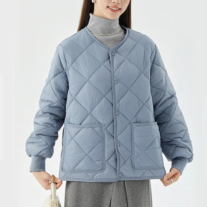 ThermoCouture™ Rhombus Cotton Winter Coat with Pockets