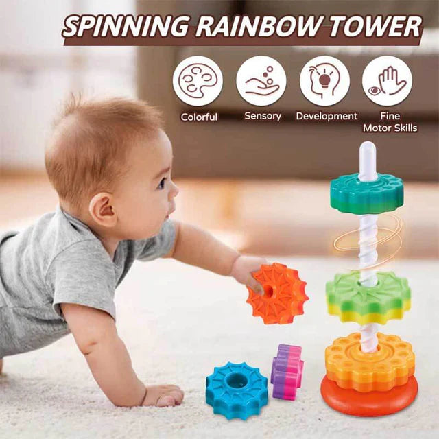 🌀Spinning & Stacking Toy – Fun & Brain-Boosting Play for Toddlers! 🎨