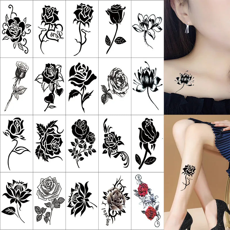 InkBloom™ Waterproof Fashion Tattoo Sticker Set (Flowers & Butterflies)
