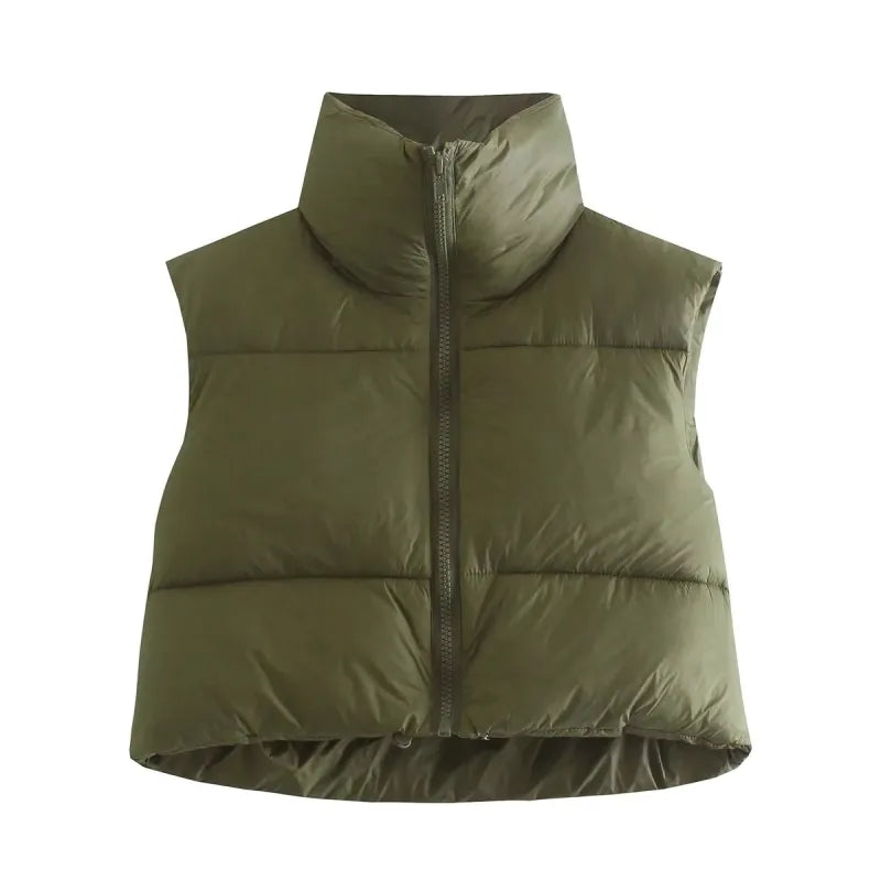 StyleCoton™ Women’s Cotton Vest with Zipper & Stand-Up Collar