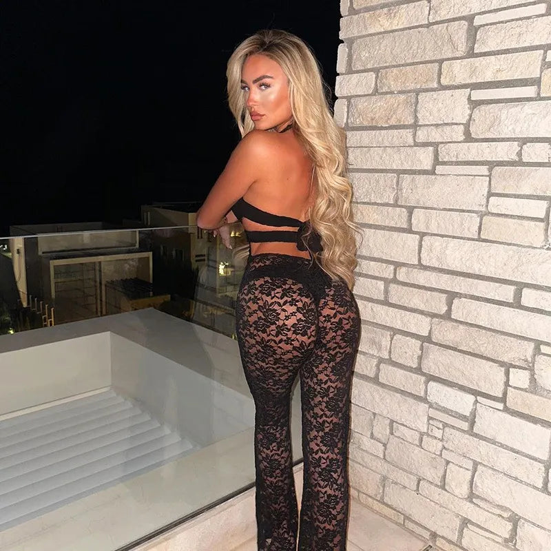 π₯ LIMITED EDITION - HALTER LACE JUMPSUIT! π₯