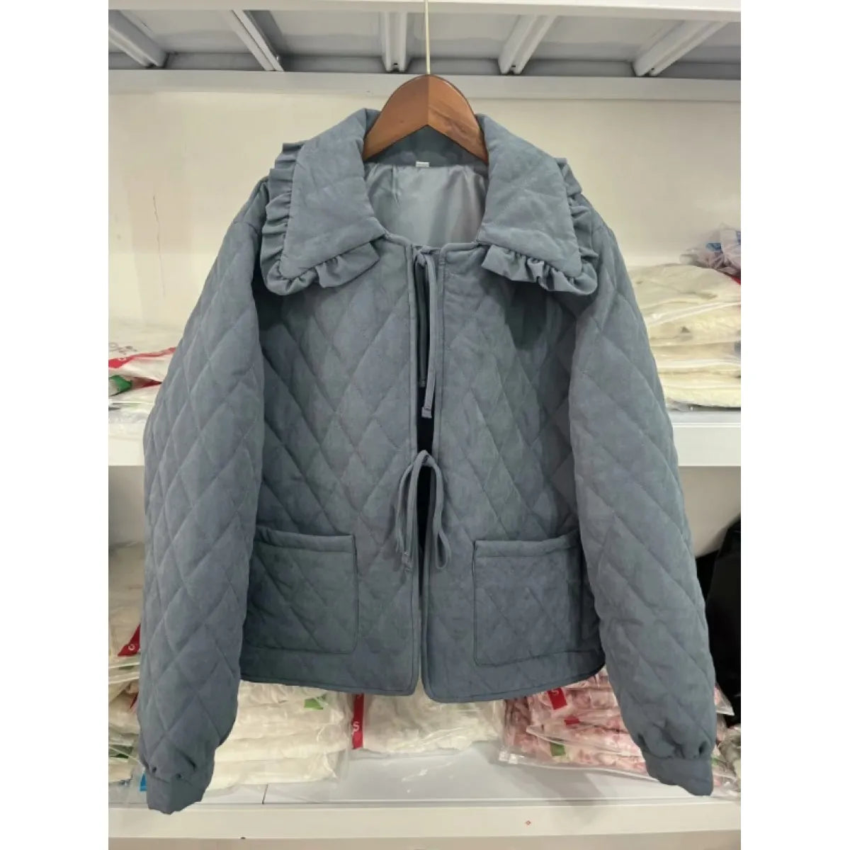 DenimÉlégance™ Women’s Lapel Tied Denim Jacket