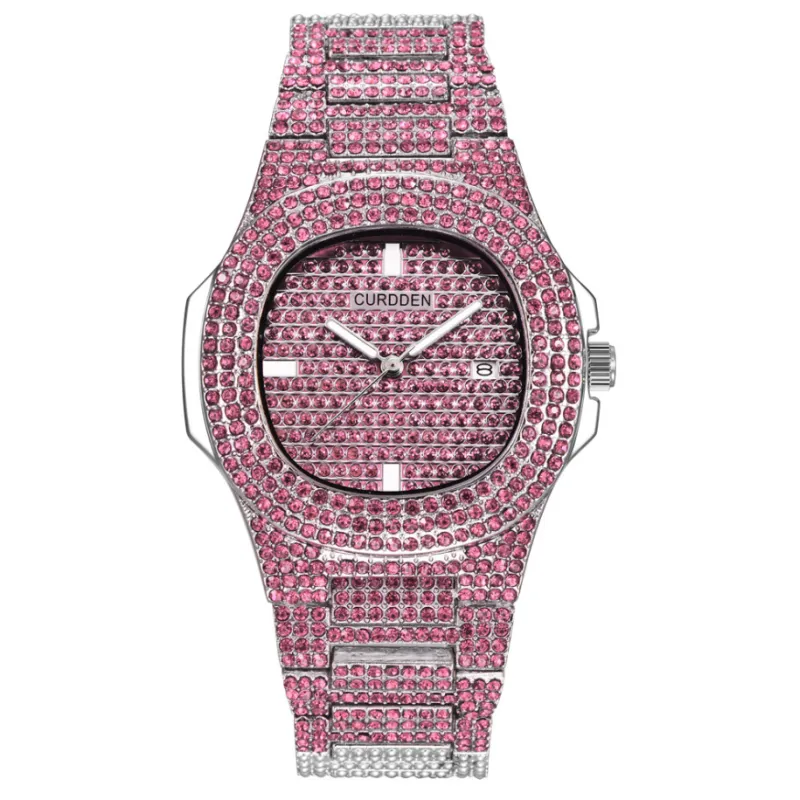π Luxury Men's Iced-Out Stainless Steel Watch β The Ultimate Statement Piece π