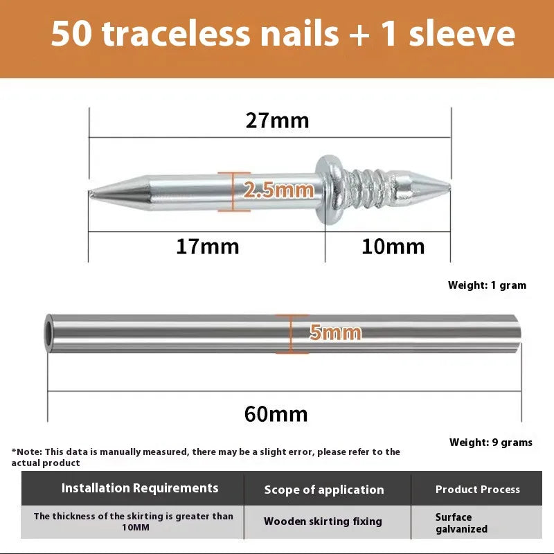 FixEdge™ Double-Headed Skirting Line Nails (Screwless, Two-Way Edge Sealing)