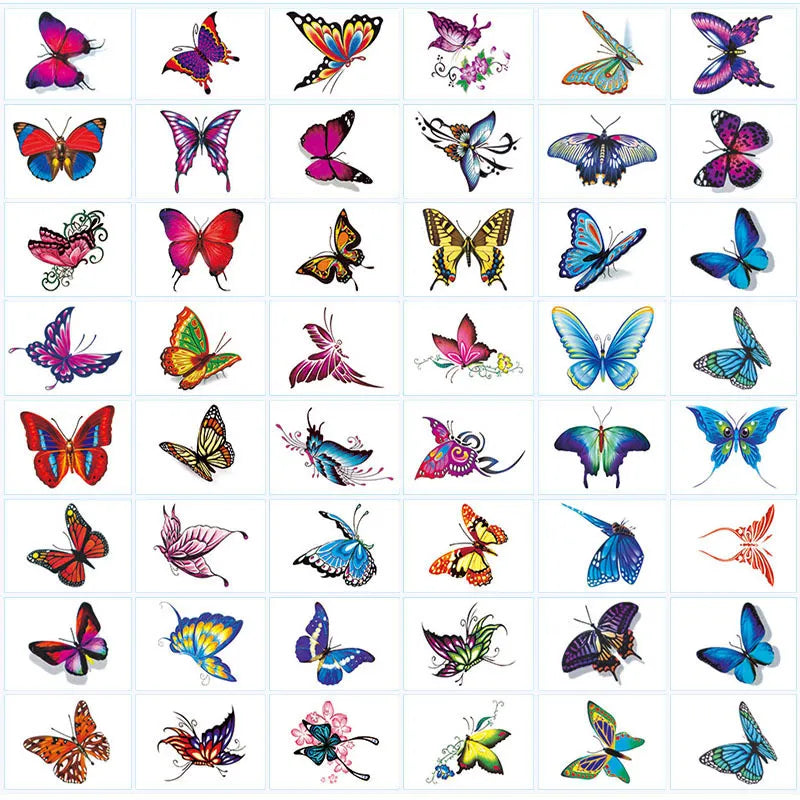 InkBloom™ Waterproof Fashion Tattoo Sticker Set (Flowers & Butterflies)