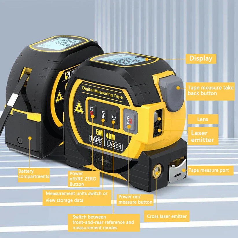 π―3-in-1 Infrared Laser Tape Measure β Measure Smarter, Faster, & More Accurately! π―