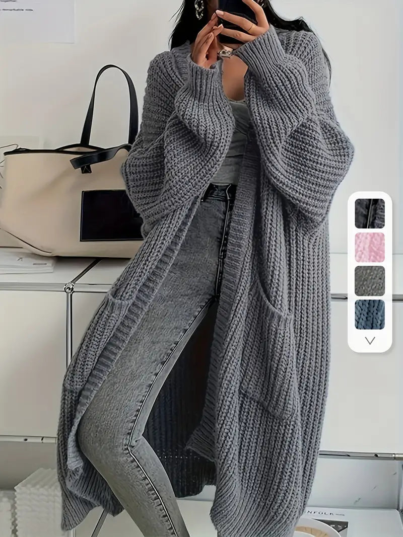 🍁 CozyKnit™ – Autumn & Winter Long Knitted Cardigan