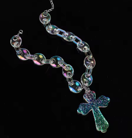 🔥 Laser Effect Acrylic Streetwear Necklace – The Accessory You Can’t Ignore 🔥
