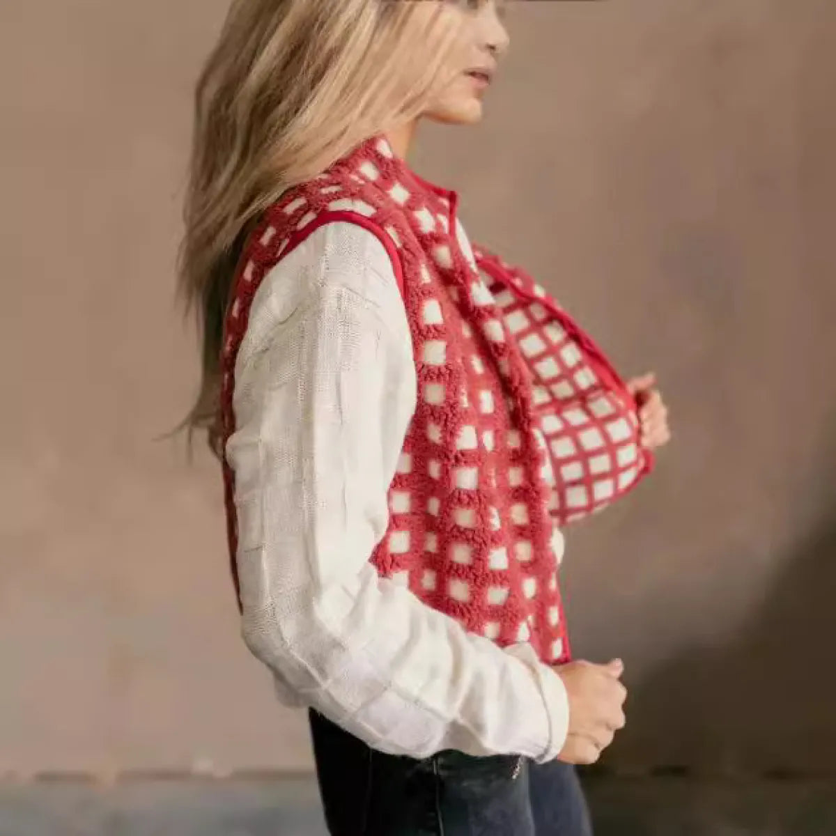 PlushChic™ Women’s Stand-Up Collar Sleeveless Vest