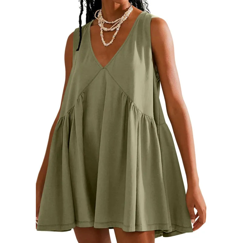 👗 Tanming™ Summer V-Neck Pocket Mini Dress