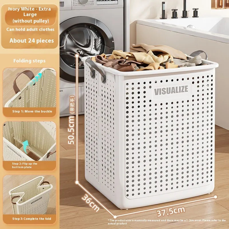 LaundryBasket™ - RollFold Multifunctional Folding Laundry Basket with Wheels