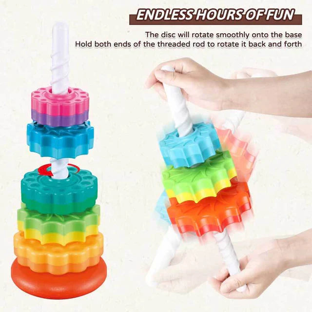 🌀Spinning & Stacking Toy – Fun & Brain-Boosting Play for Toddlers! 🎨