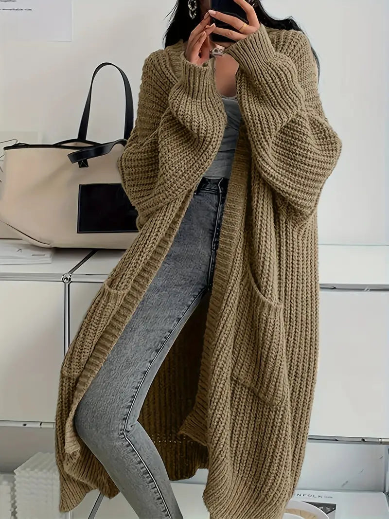 🍁 CozyKnit™ – Autumn & Winter Long Knitted Cardigan
