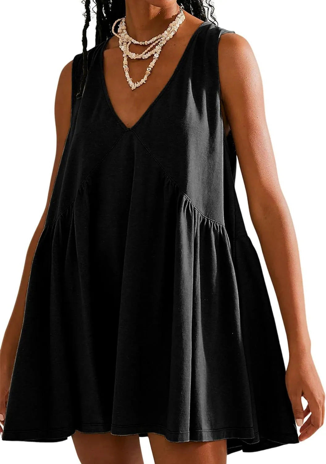 👗 Tanming™ Summer V-Neck Pocket Mini Dress
