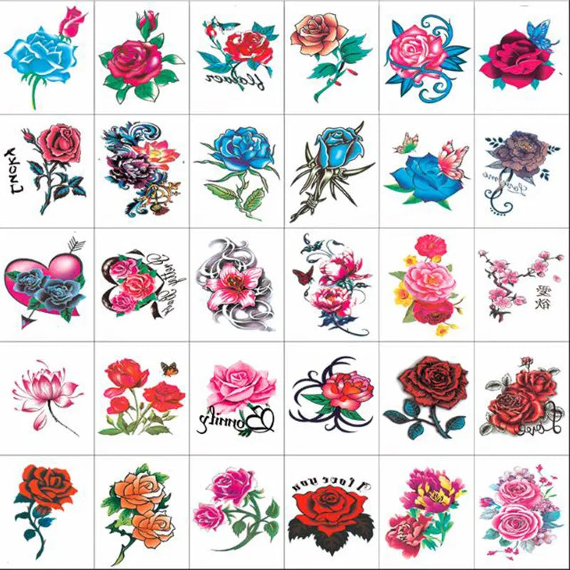 InkBloom™ Waterproof Fashion Tattoo Sticker Set (Flowers & Butterflies)