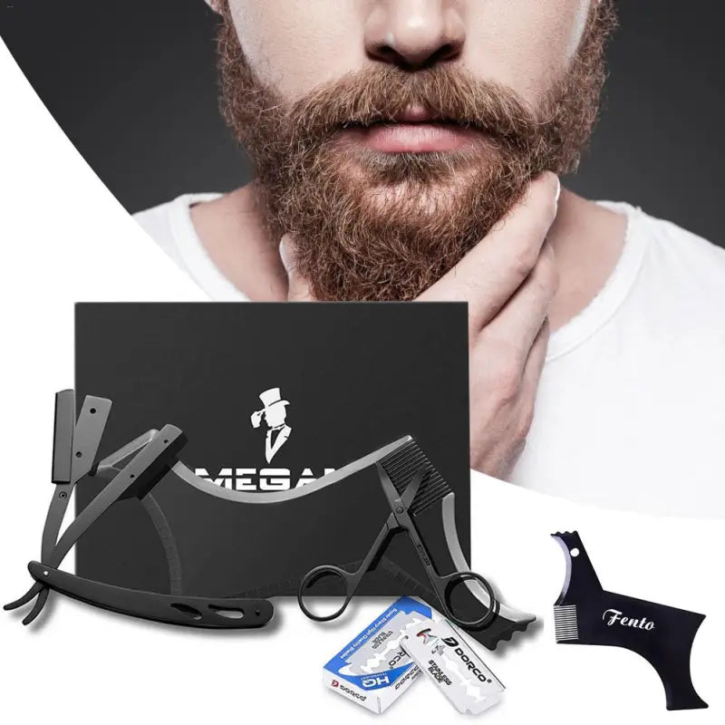 🔥 THE ULTIMATE BLACK STAINLESS STEEL SHAVING KIT – BARBER-LEVEL PRECISION AT HOME! 🔥
