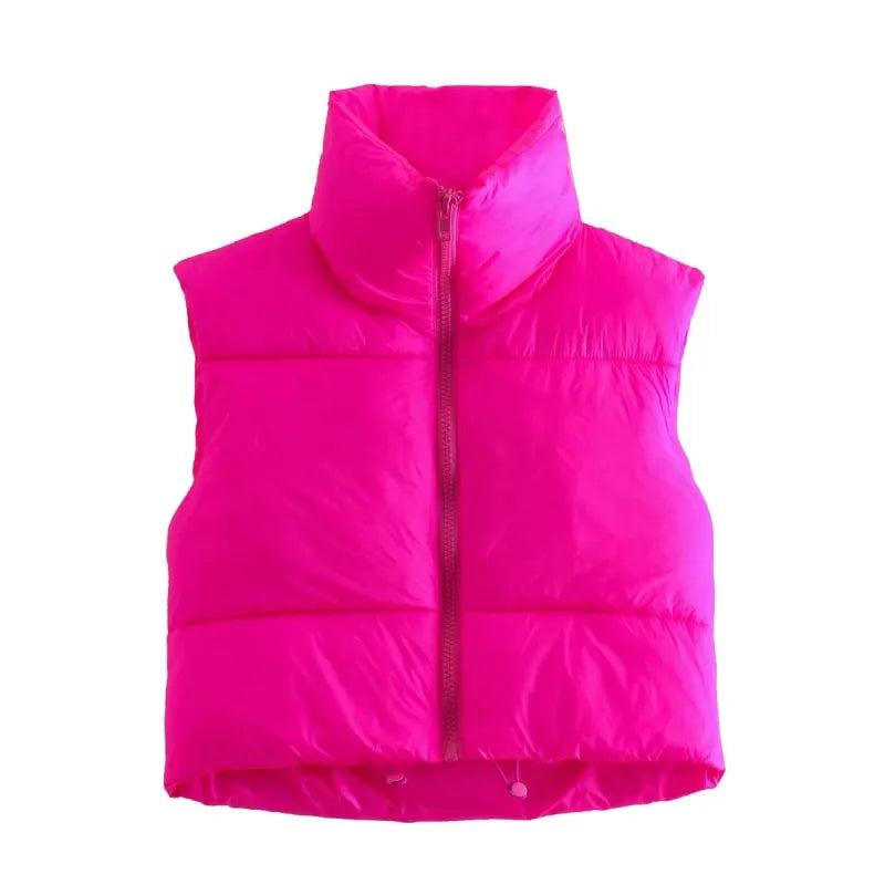 StyleCoton™ Women’s Cotton Vest with Zipper & Stand-Up Collar