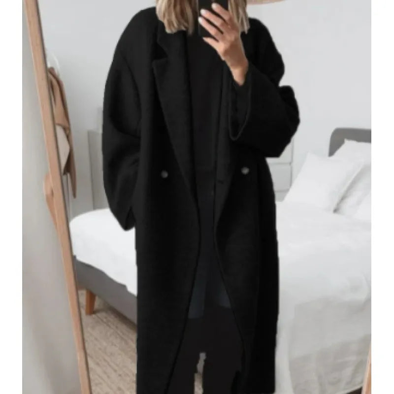 ÉléganceUrbane™ Women’s Multi-Color Woolen Long Trench Coat
