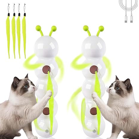 🐾 Whirlie™ – Smart Motion Worm Cat Toy