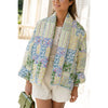 PrintÉlégance™ Women’s Lapel Pattern Print Cotton-Padded Jacket