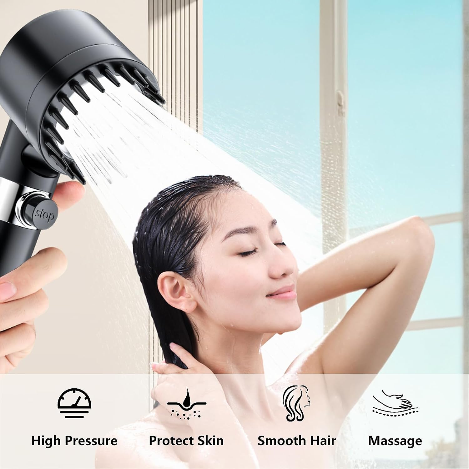 🚿 High-Pressure Adjustable Shower Head – Upgrade Your Shower Experience! 🚿(Full Set)