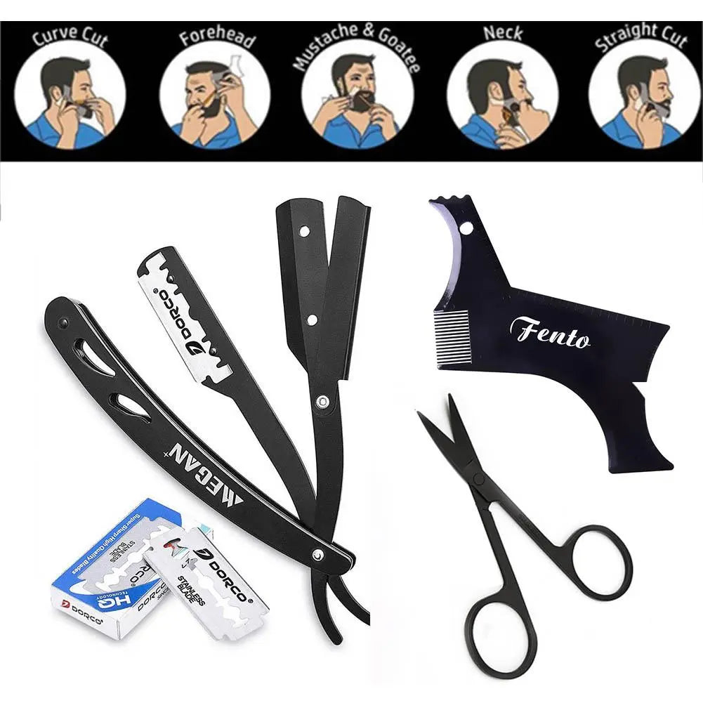 🔥 THE ULTIMATE BLACK STAINLESS STEEL SHAVING KIT – BARBER-LEVEL PRECISION AT HOME! 🔥