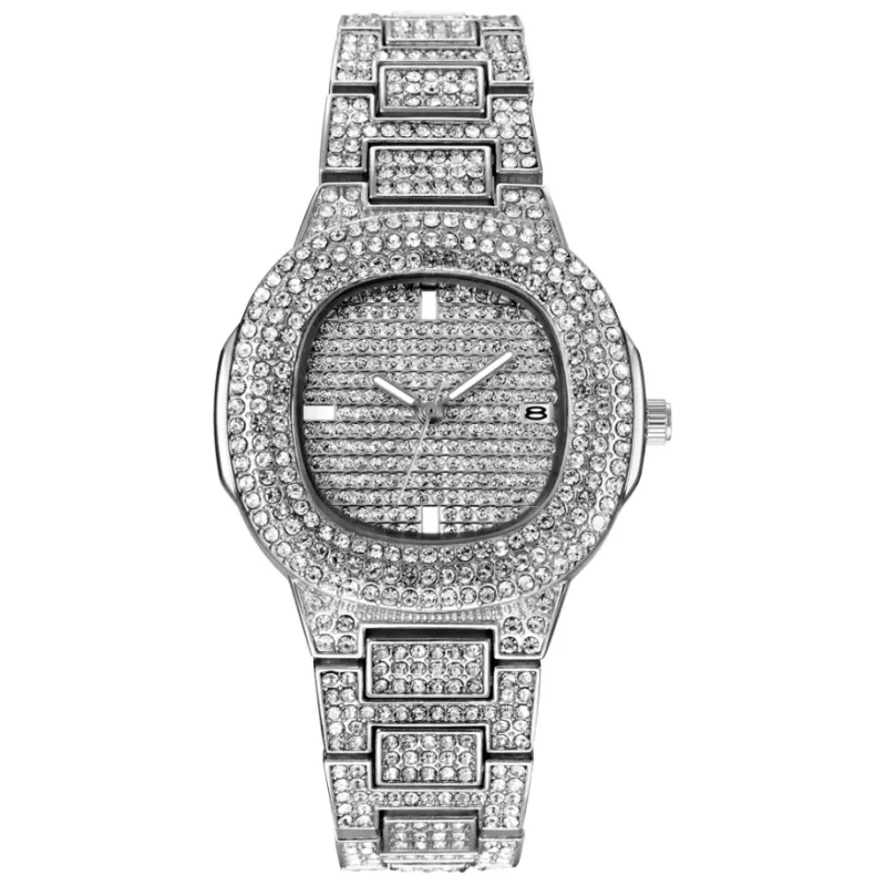 💎 Luxury Men's Iced-Out Stainless Steel Watch – The Ultimate Statement Piece 💎