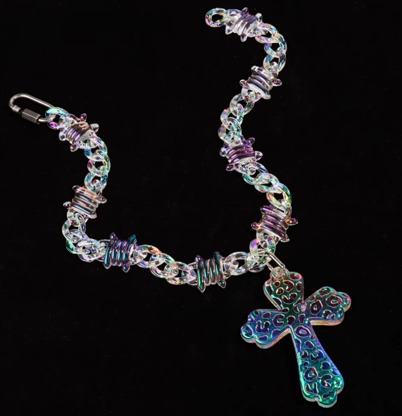 🔥 Laser Effect Acrylic Streetwear Necklace – The Accessory You Can’t Ignore 🔥