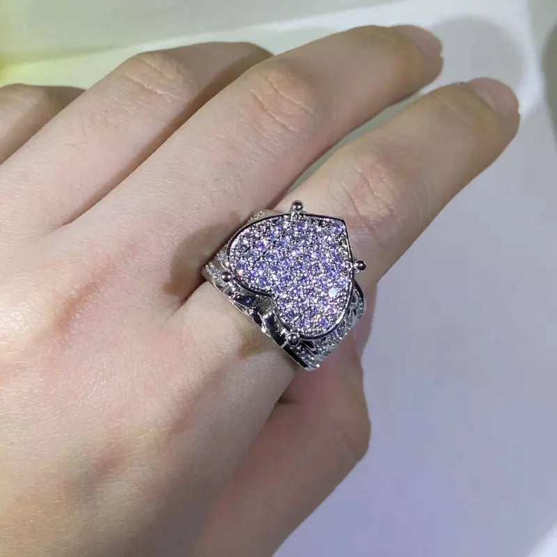 💎 Vintage Full-Diamond Zircon Ring – Timeless Luxury, Unmatched Shine 💎