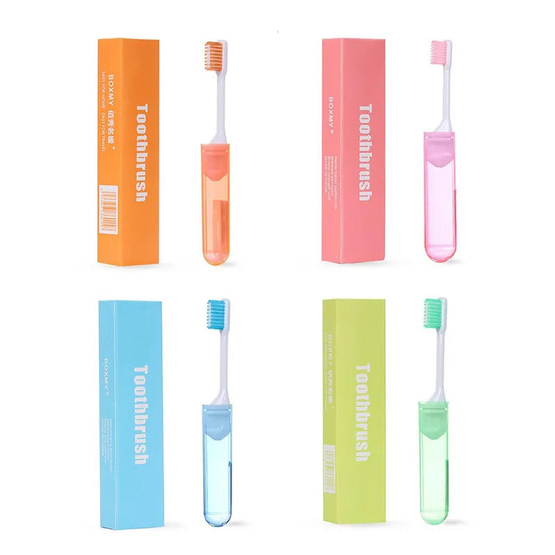 SmilePack™ Portable Folding Travel Toothbrush Set – Soft Bristles, Compact & Hygienic