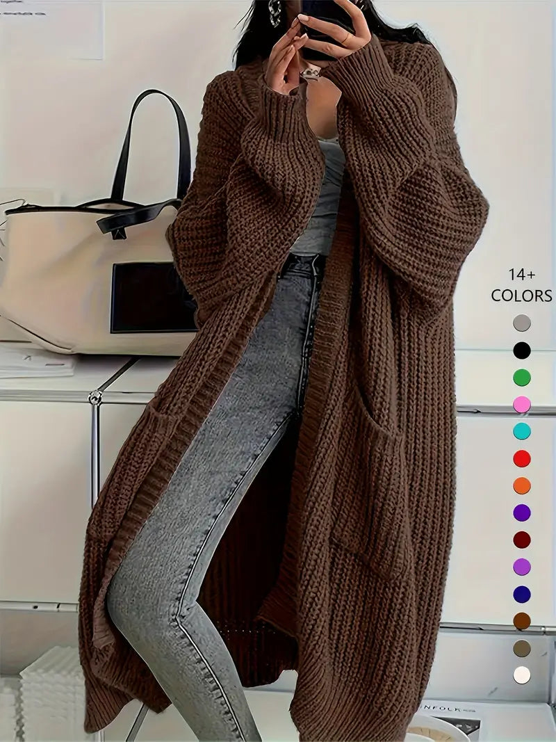 🍁 CozyKnit™ – Autumn & Winter Long Knitted Cardigan