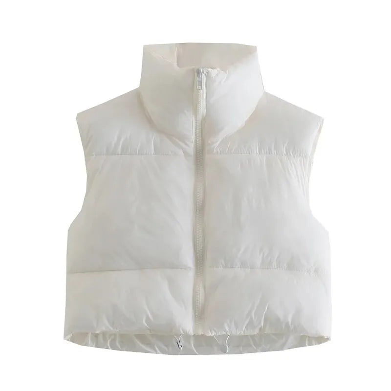 StyleCoton™ Women’s Cotton Vest with Zipper & Stand-Up Collar