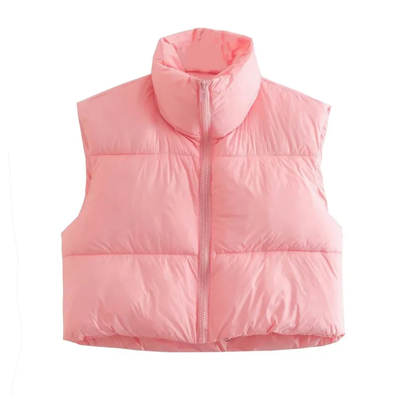 StyleCoton™ Women’s Cotton Vest with Zipper & Stand-Up Collar
