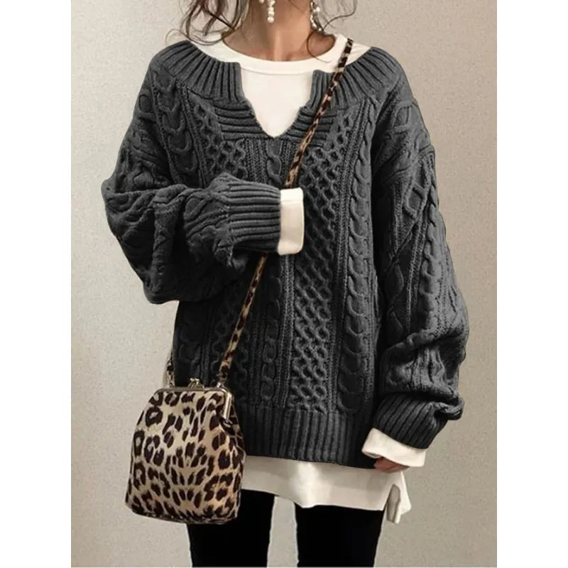 KnitLoom™ Linen Pattern Casual Sweater