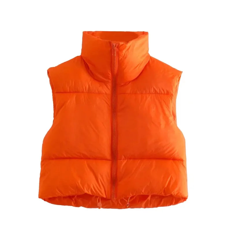 StyleCoton™ Women’s Cotton Vest with Zipper & Stand-Up Collar