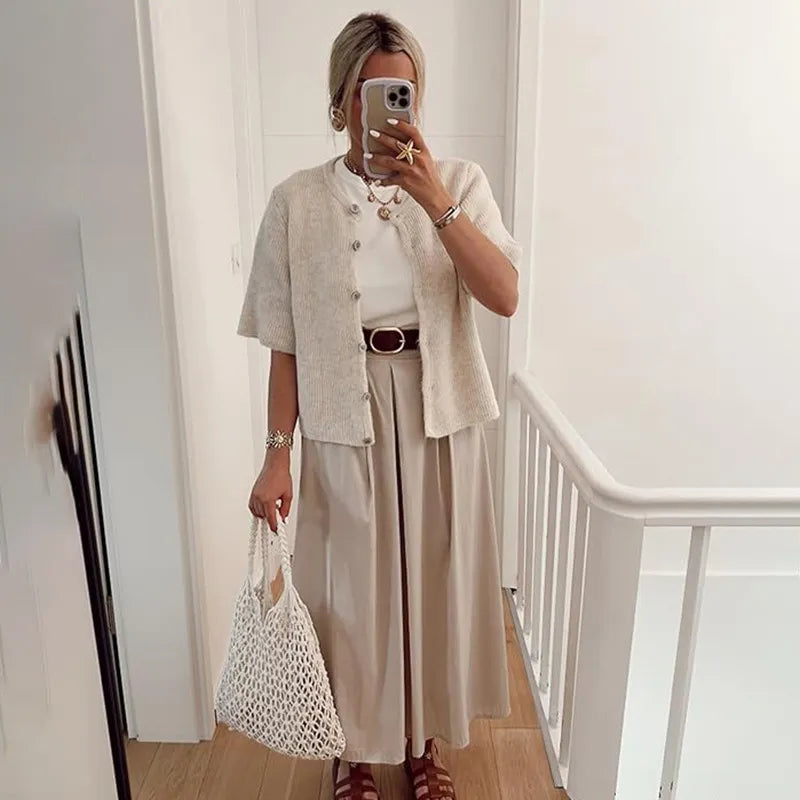 ButtonEase™ Women’s Half-Open Collar Casual Cardigan