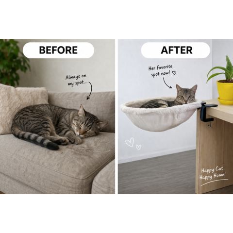 PurrRest™ Cozy Hammock Bed Adjustable Ergonomic Cat Hammock