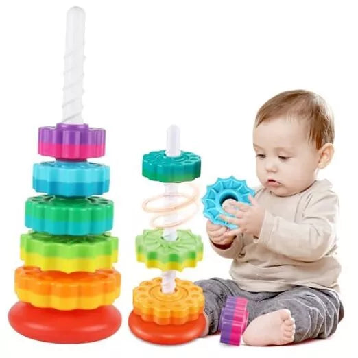 🌀Spinning & Stacking Toy – Fun & Brain-Boosting Play for Toddlers! 🎨