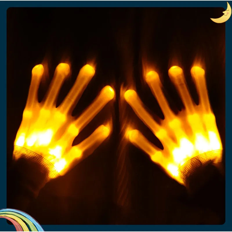 SkeletonShine™ LED Light-Up Skeleton Hand Gloves